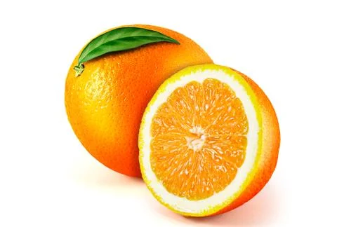 Orange fruit isolated on white background Stock Photos
