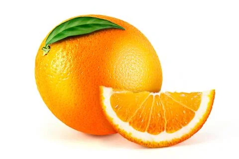 Orange fruit isolated on white background Stock Photos