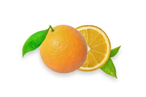 Orange fruit isolated on white background  Stock Photos