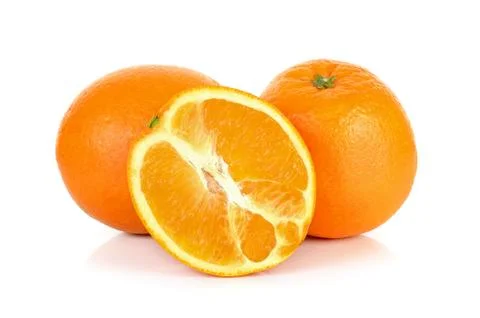 Orange fruit isolated on the white background Stock Photos