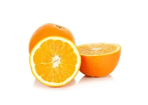 Orange fruit isolated on the white background Stock Photos