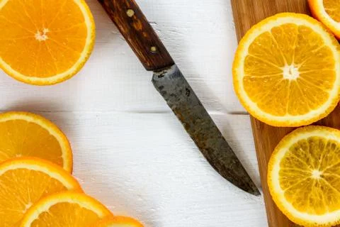 Orange fruit isolated on white background Foto stock