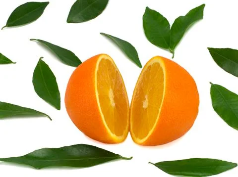 Orange fruit isolated on white background Stock Photos