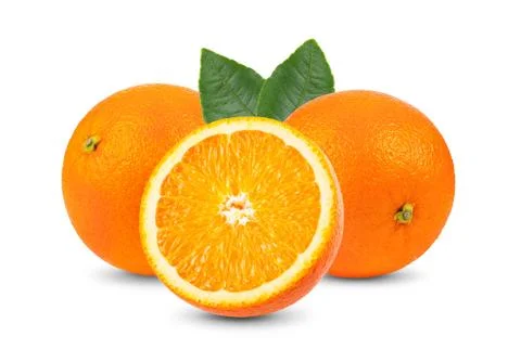 Orange fruit isolated on white background . full depth of field Stock Photos