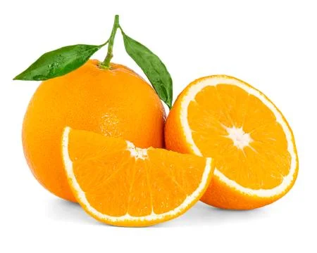Orange fruit isolated on white background Stock Photos