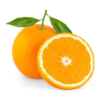 Orange fruit isolated on white background Stock Photos