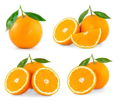Orange fruit isolated on white background Stock Photos