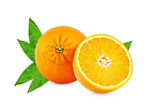 Orange fruit isolated on white background. An orange is a fruit of various ci Stock Photos