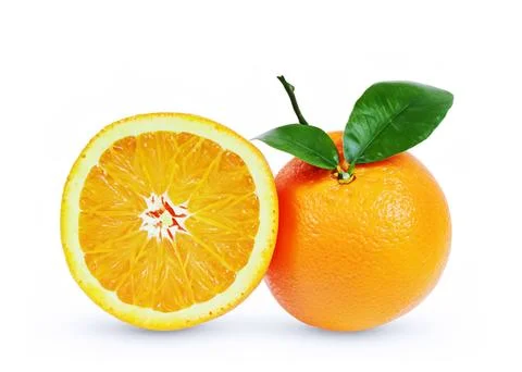 Orange fruit isolated on white background. An orange is a fruit of various ci Stock Photos