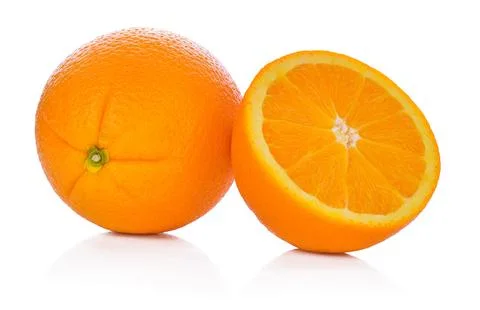 Orange fruit isolated on white background. Stock Photos