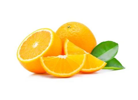 Orange fruit isolated on white background Stock Photos