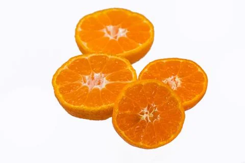 Orange fruit isolated on white Stock Photos