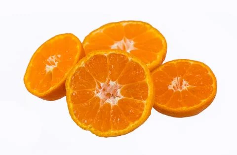 Orange fruit isolated on white Stock Photos