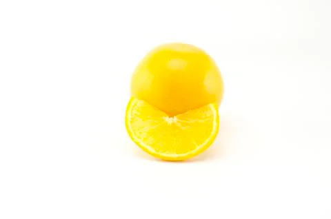 Orange fruit isolated on white Stock Photos