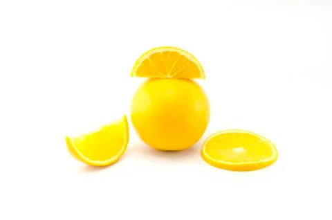Orange fruit isolated on white Stock Photos