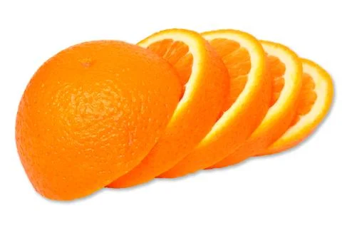 Orange fruit isolated on white Foto stock