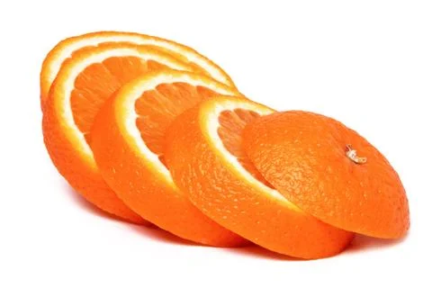 Orange fruit isolated on white Foto stock
