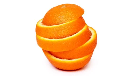 Orange fruit isolated on white Foto stock