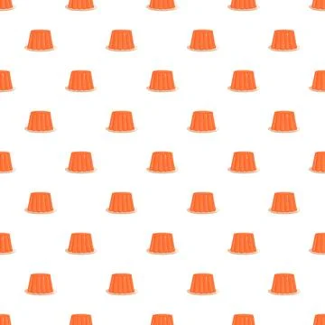 Orange fruit jelly pudding seamless pattern background Stock Illustration