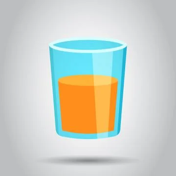 Orange fruit juice vector icon in flat style. Orange citrus cocktail drink il Illustrazione stock