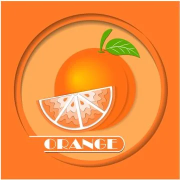 Orange fruit with leaf icon. Poster Advertisement Flyers Vector Illustration Illustrazione stock