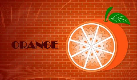 Orange fruit with leaf icon. Poster Advertisement Flyers Vector Illustration Stock Illustration