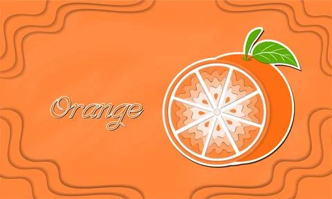 Orange fruit with leaf icon. Poster Advertisement Flyers Vector Illustration Stock Illustration