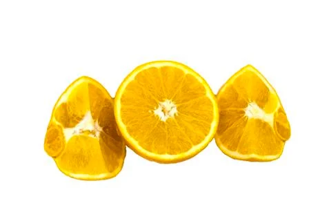 Orange fruit with leaf isolated on white. Stock Photos
