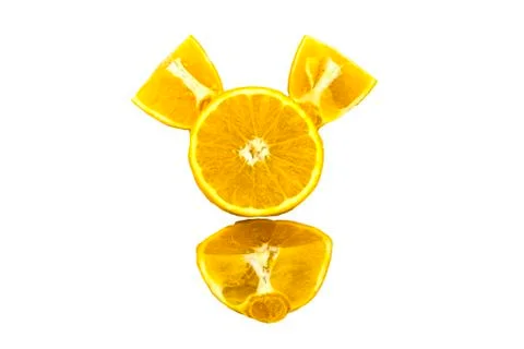 Orange fruit with leaf isolated on white. Stock Photos