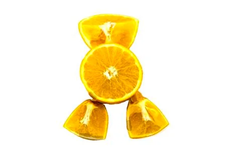Orange fruit with leaf isolated on white. Stock Photos