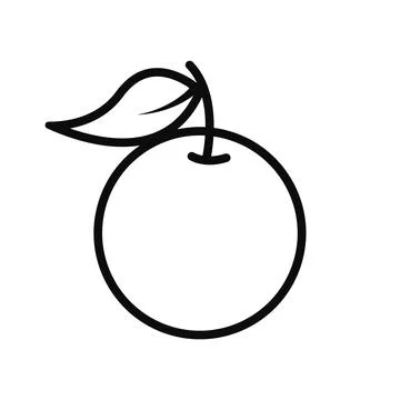 Orange Fruit Linear Icon Isolated Vector Stock-Illustration