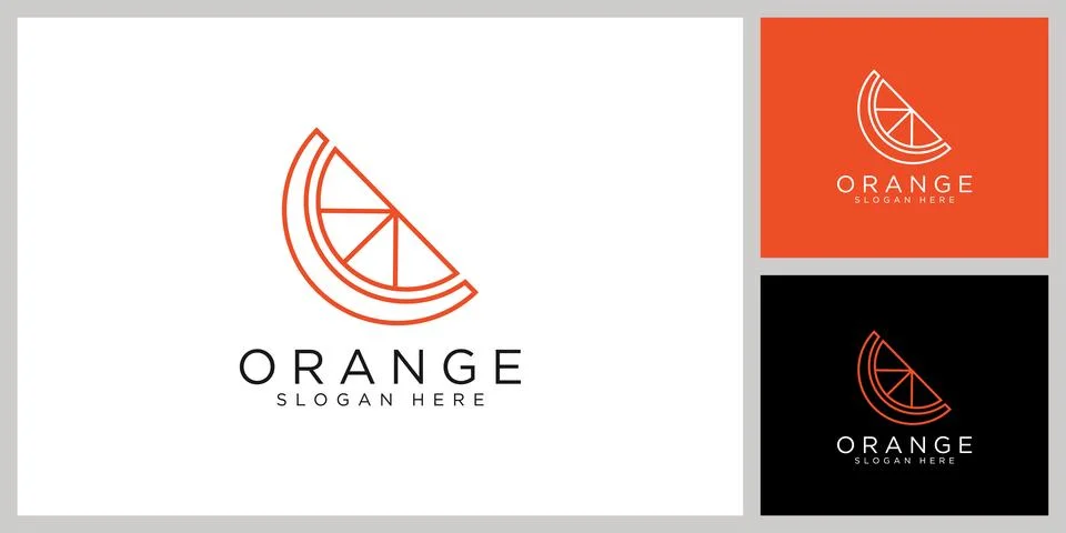 Orange fruit logo design vector Stock Illustration