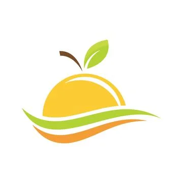 Orange fruit logo Stockillustratie