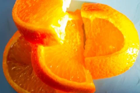 Orange fruit macro shot Stock Photos