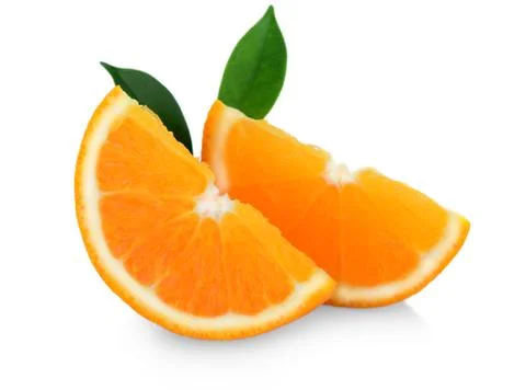 Orange fruit. Orang slice isolate on white Stock Photos