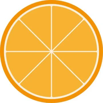 Orange fruit. Orange that are segmented on a white background. Flat design. Stock Illustration