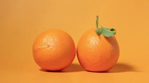 The orange fruit with orange peels on orange backgroundn for health and body Stock-Footage 197148366