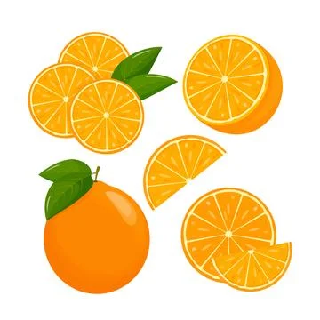 Orange fruit. Oranges that are segmented on a white background, juicy seasonal Иллюстрация