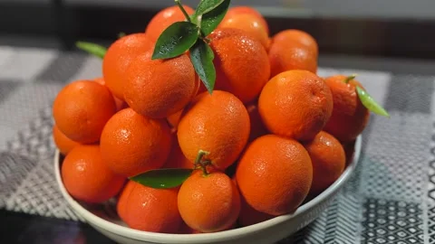 Orange Fruit Panoramic Display Stock Footage 230383432