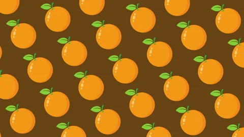 Orange fruit pattern animated background. 4K motion animation. Stock Footage 296749954