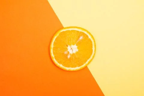 Orange fruit pattern composition. Summer healthy food background. Stock Photos