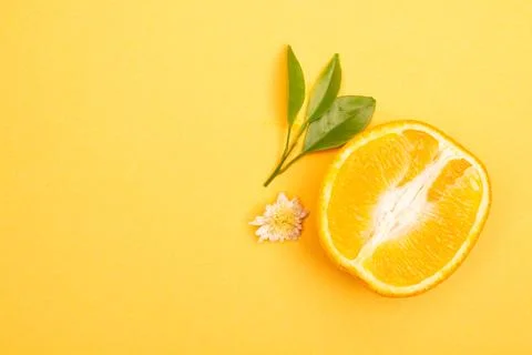 Orange fruit pattern composition. Summer healthy food background. Stock Photos