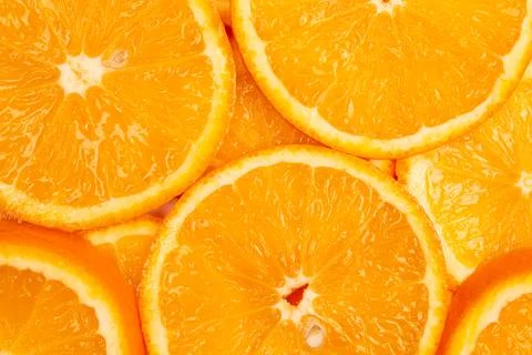Orange fruit pattern composition. Summer healthy food background. Stock Photos