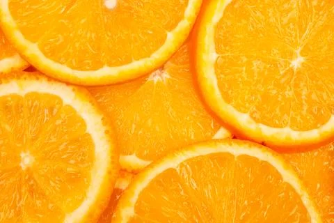 Orange fruit pattern composition. Summer healthy food background. Foto stock