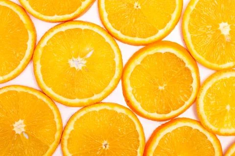 Orange fruit pattern composition. Summer healthy food background. Photos