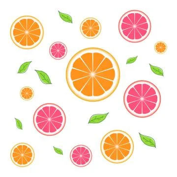 Orange fruit pattern Stock Illustration