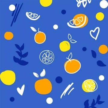 Orange fruit pattern Stock Illustration
