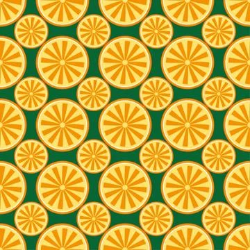 Orange fruit pattern yellow and green Stock Illustration