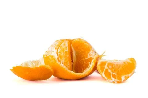 Orange Fruit  peeled off Stock Photos
