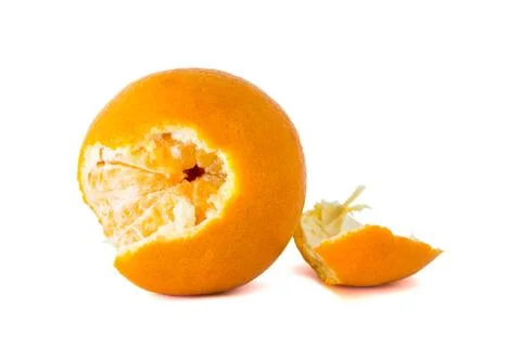 Orange Fruit  peeled off Stock Photos